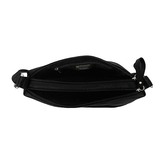Bueno of California Great American Leather Black Crossbody Bag