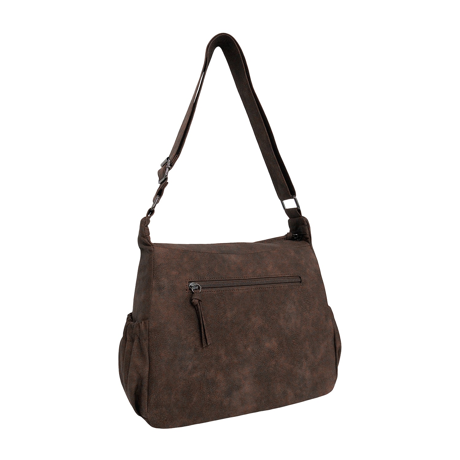 Bueno of California Distress Pebble Wash Large Crossbody Bag