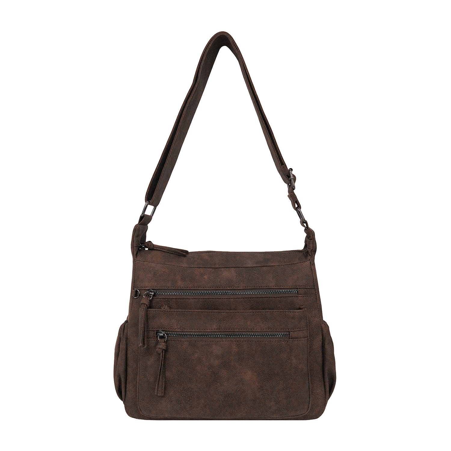 Bueno of California Distress Pebble Wash Large Crossbody Bag