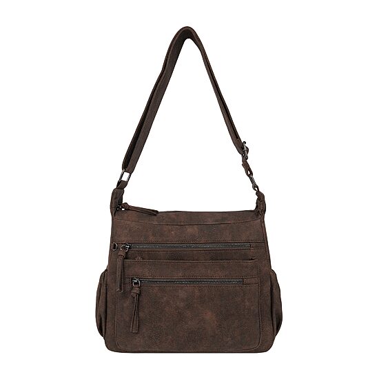 Bueno of California Walnut Distress Pebble Wash Large Crossbody Bag
