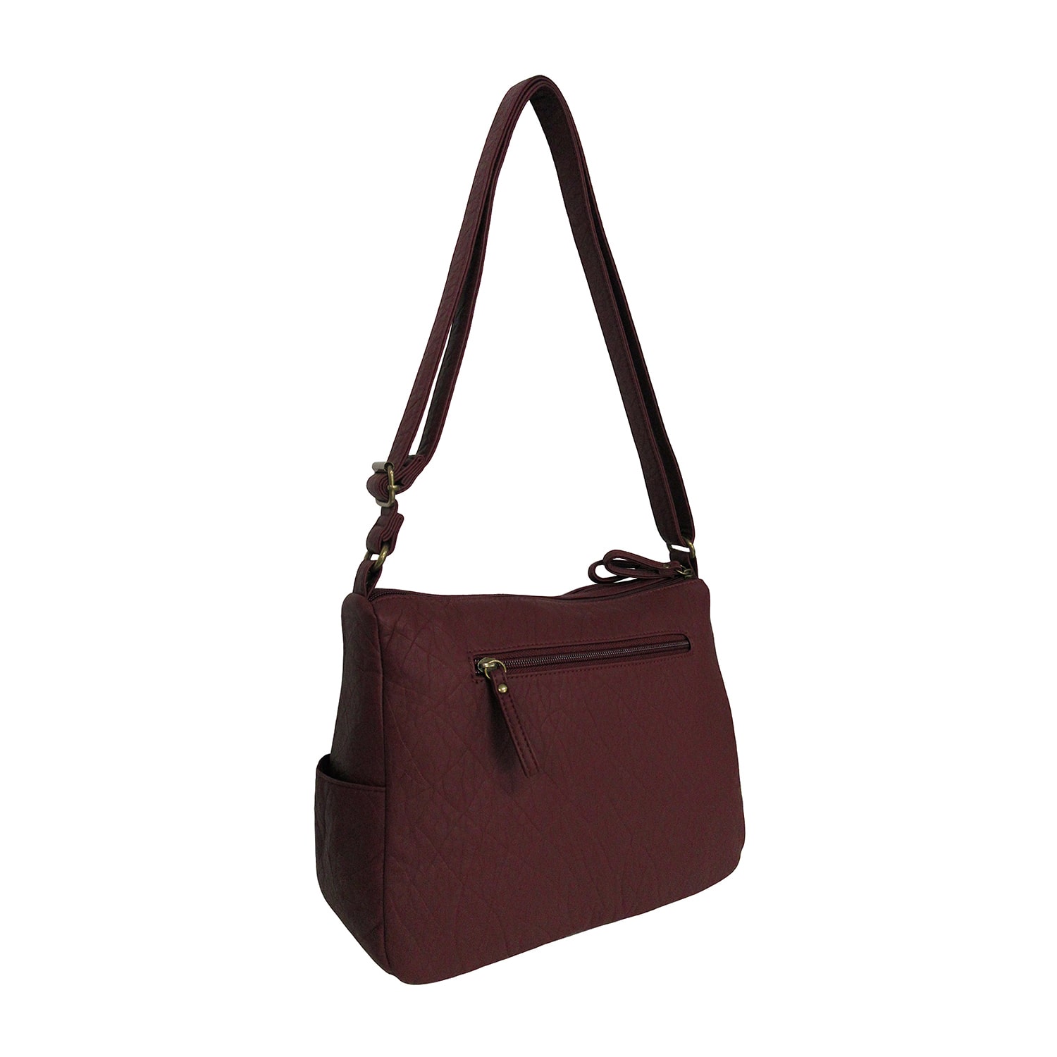 Bueno of California Elephant Washed Double Zip Medium Crossbody Bag
