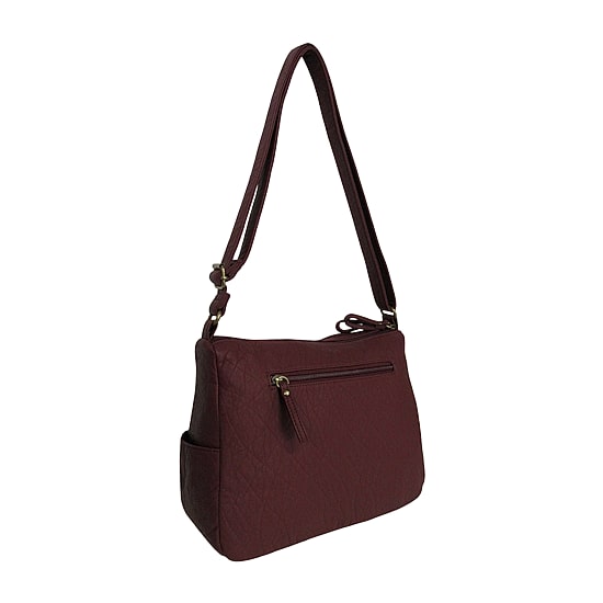 Bueno of California Elephant Washed Double Zip Medium Crossbody Bag
