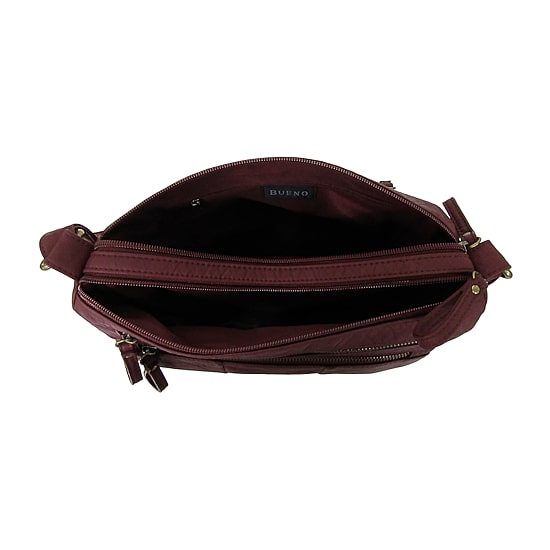 Bueno of California Elephant Washed Double Zip Medium Crossbody Bag