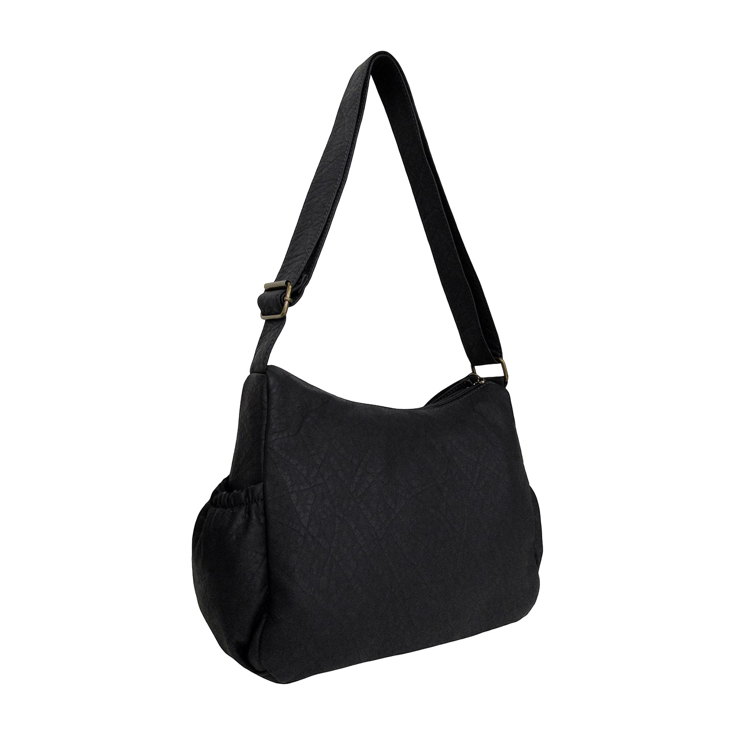 Bueno of California Elephant Washed Dbl Zip Large Crossbody Bag