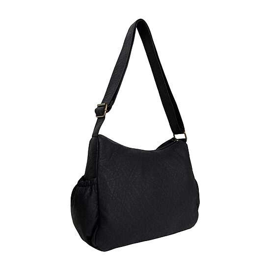 Bueno of California Navy Elephant Washed Double Zip Large Crossbody Bag