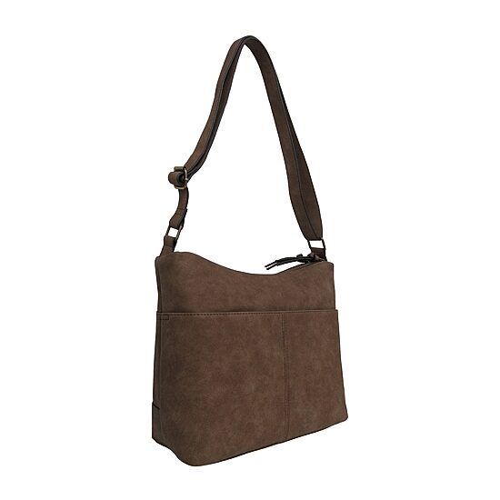Bueno of California Pecan Tumbled Calf Turn Lock Flap Medium Crossbody Bag