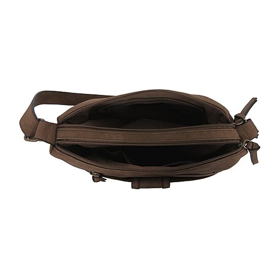 Bueno of California Pecan Tumbled Calf Turn Lock Flap Medium Crossbody Bag