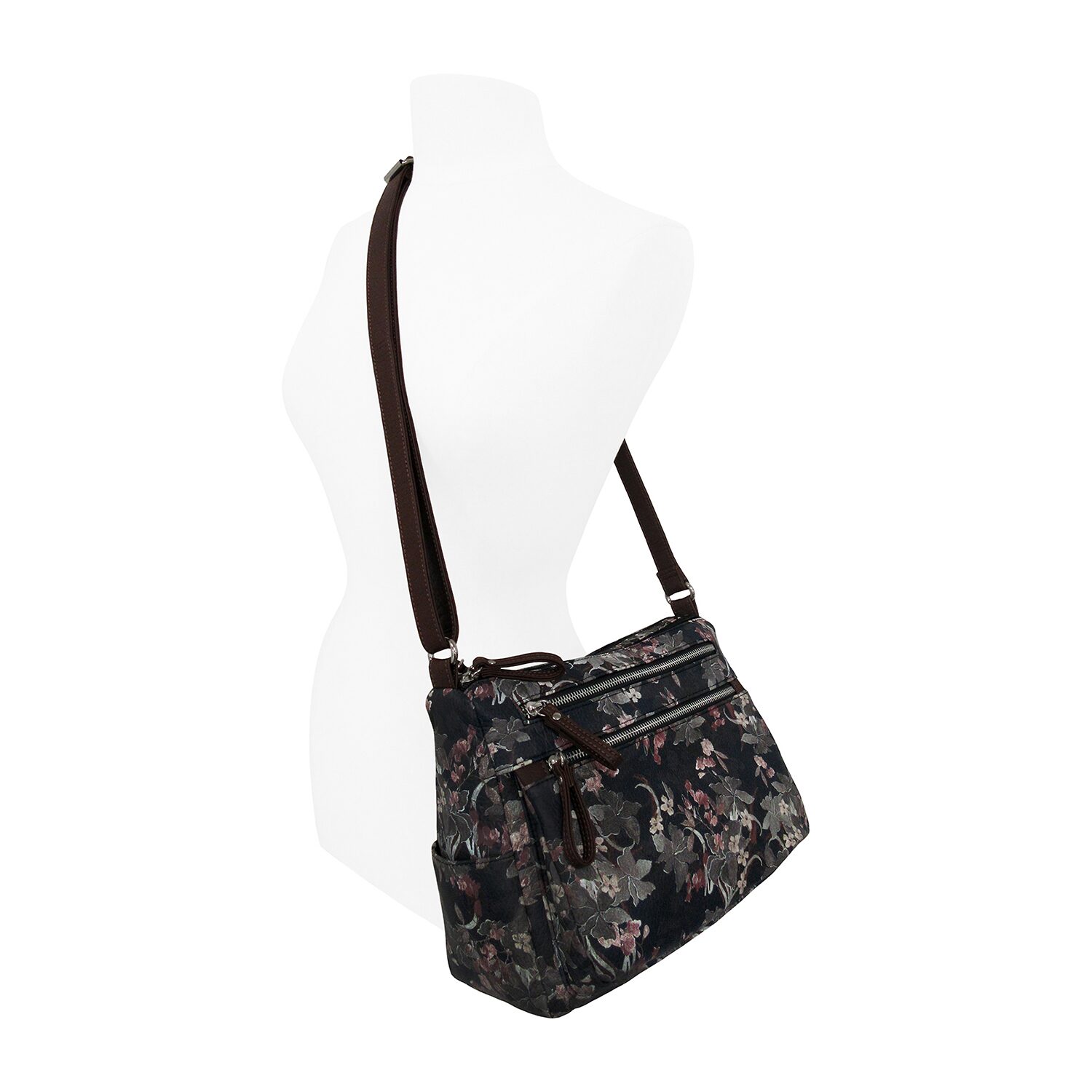 Bueno of California Medium Double Zip Crossbody Bag