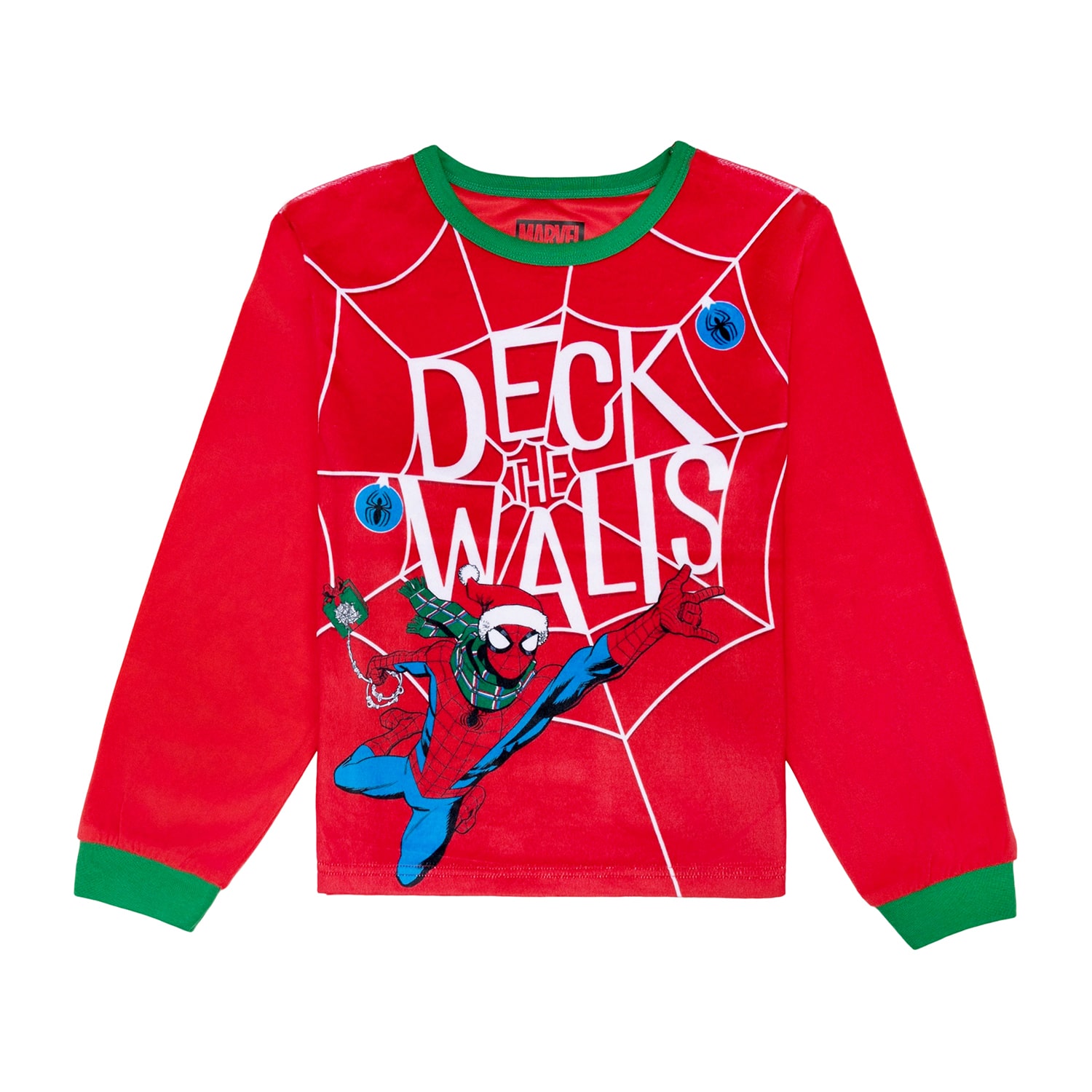 Disney Collection Little & Big Kid Boys Marvel Spiderman Velour Crew Neck Long Sleeve 2-pc. Pajama Set