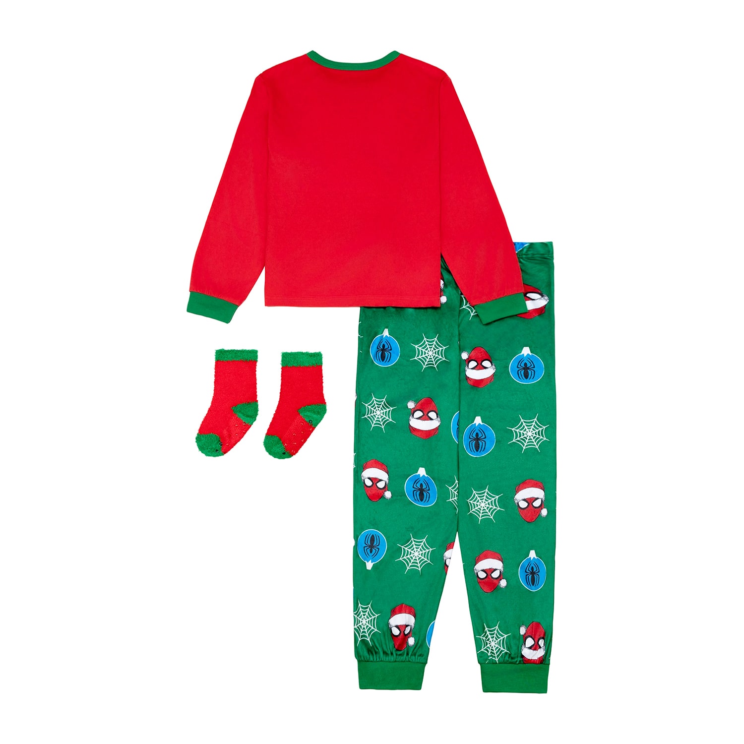 Disney Collection Little & Big Kid Boys Marvel Spiderman Velour Crew Neck Long Sleeve 2-pc. Pajama Set