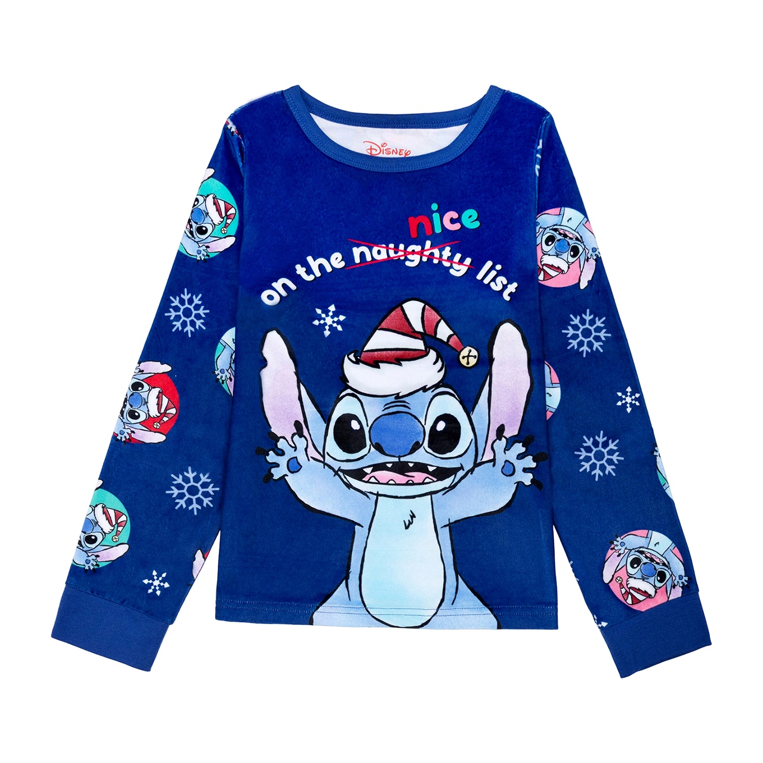 Disney Collection Little & Big Kid Girls Lilo Stitch Velour Long Sleeve 2-pc. Pajama Set