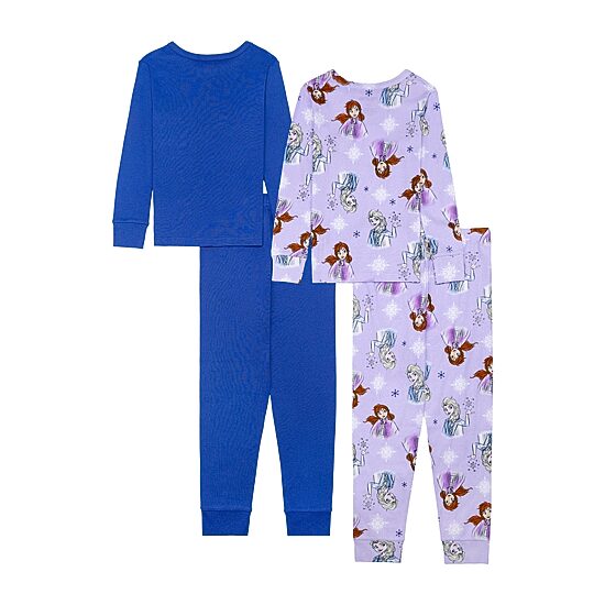 Disney Collection Little & Big Kid Girls Frozen Long Sleeve 4-pc. Pajama Set