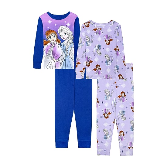 Disney Collection Little & Big Kid Girls Frozen Long Sleeve 4-pc. Pajama Set
