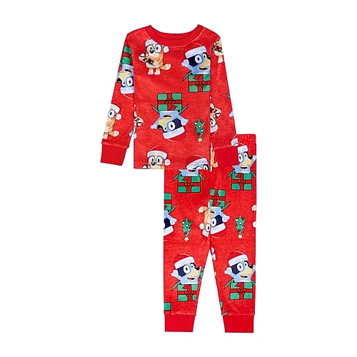 Licensed Properties Babies' Toddler Boys Bluey Crew Neck Long Sleeve 2-pc. Pajama Set In Gray