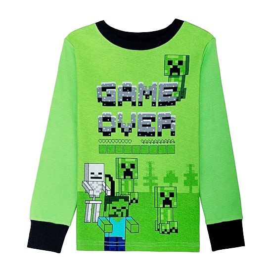 Little & Big Kid Boys Minecraft Crew Neck Long Sleeve 4-pc. Pajama Set