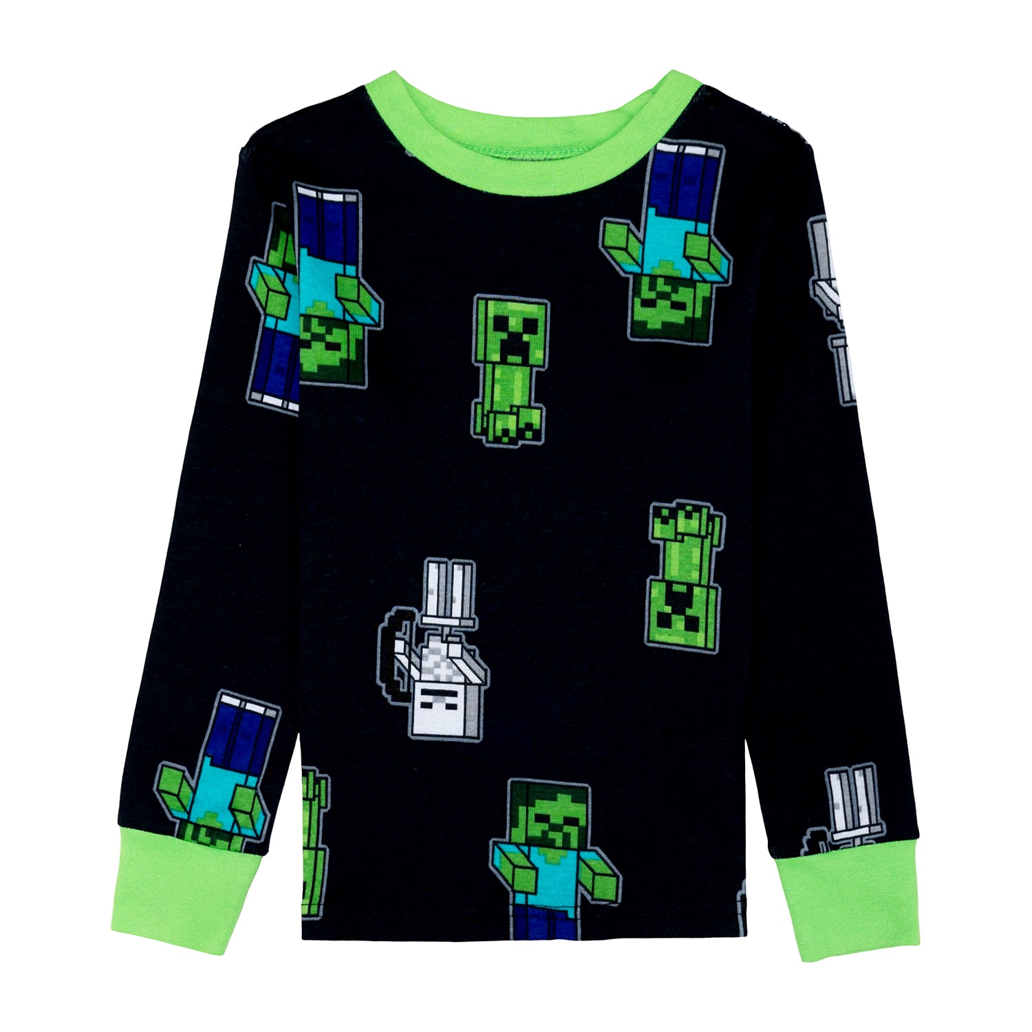Little & Big Kid Boys Minecraft Crew Neck Long Sleeve 4-pc. Pajama Set