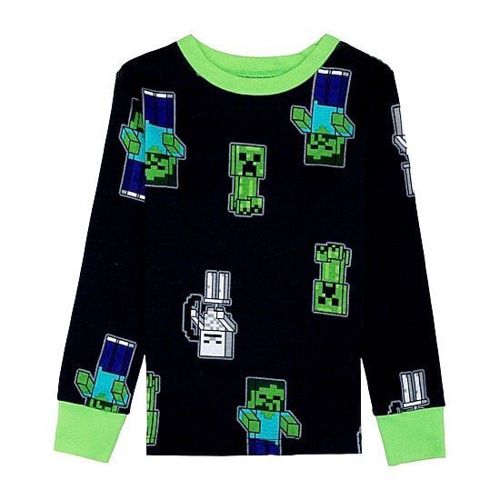Little & Big Kid Boys Minecraft Crew Neck Long Sleeve 4-pc. Pajama Set
