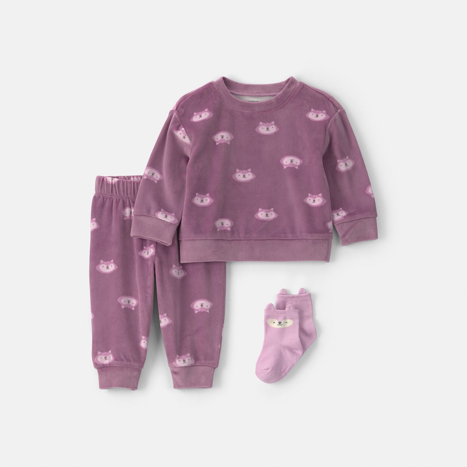 Carter's Baby Girls Velour 3-pc. Pant Set