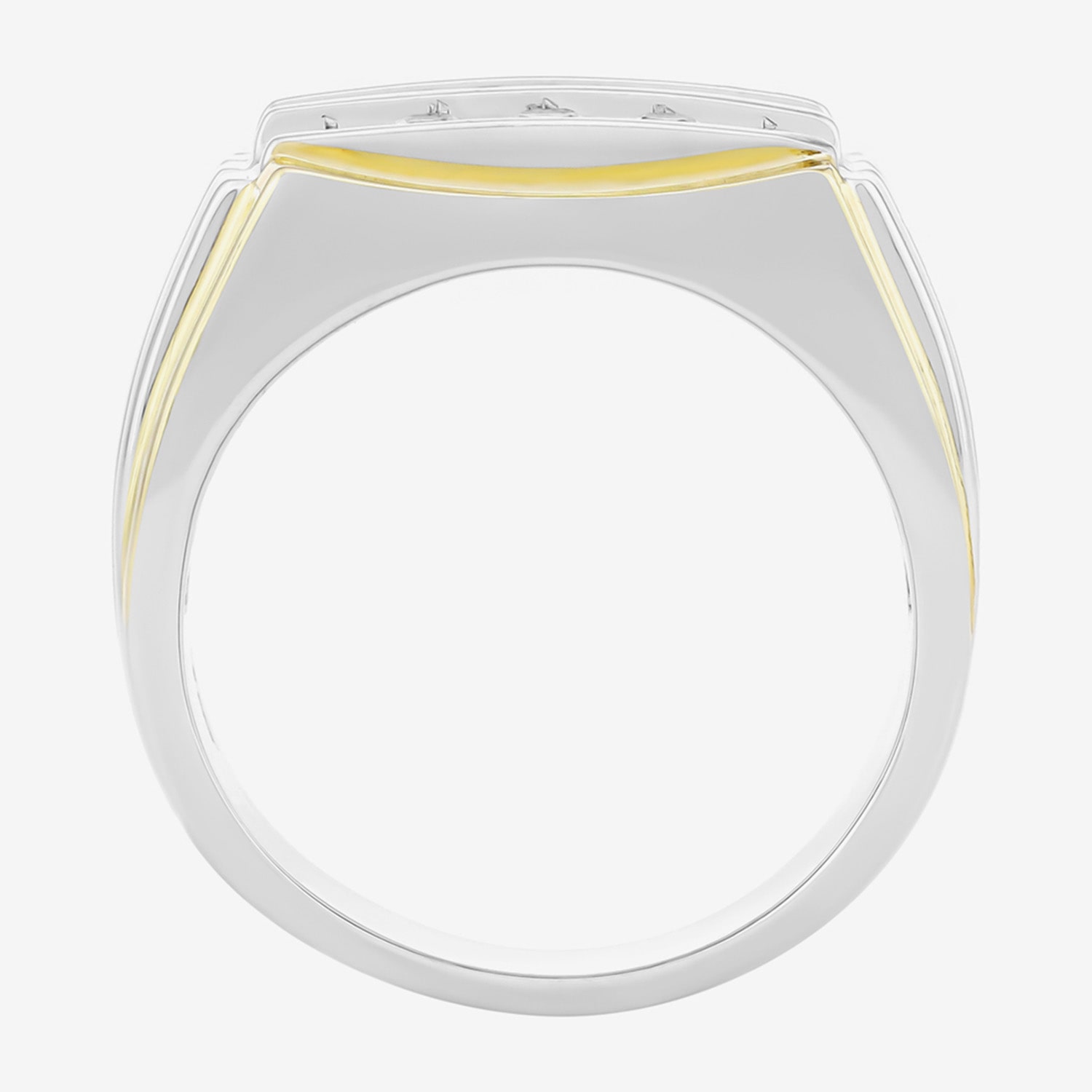 Mens Lab Created White Sapphire 14K Gold Over Silver Fashion Ring