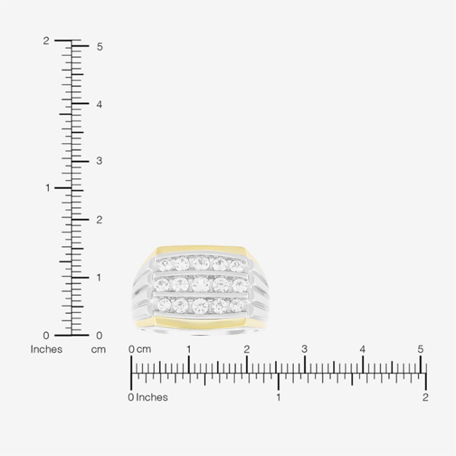 Mens Lab Created White Sapphire 14K Gold Over Silver Fashion Ring