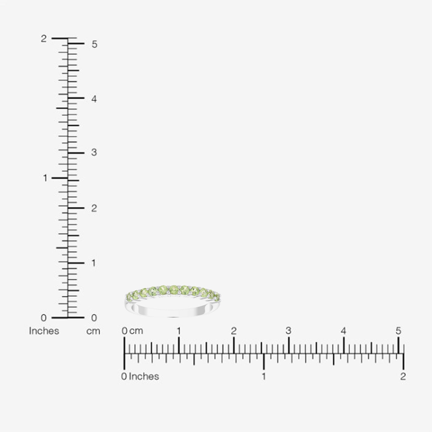 Limited Quantities! Womens 3MM Genuine Green Peridot Sterling Silver Band