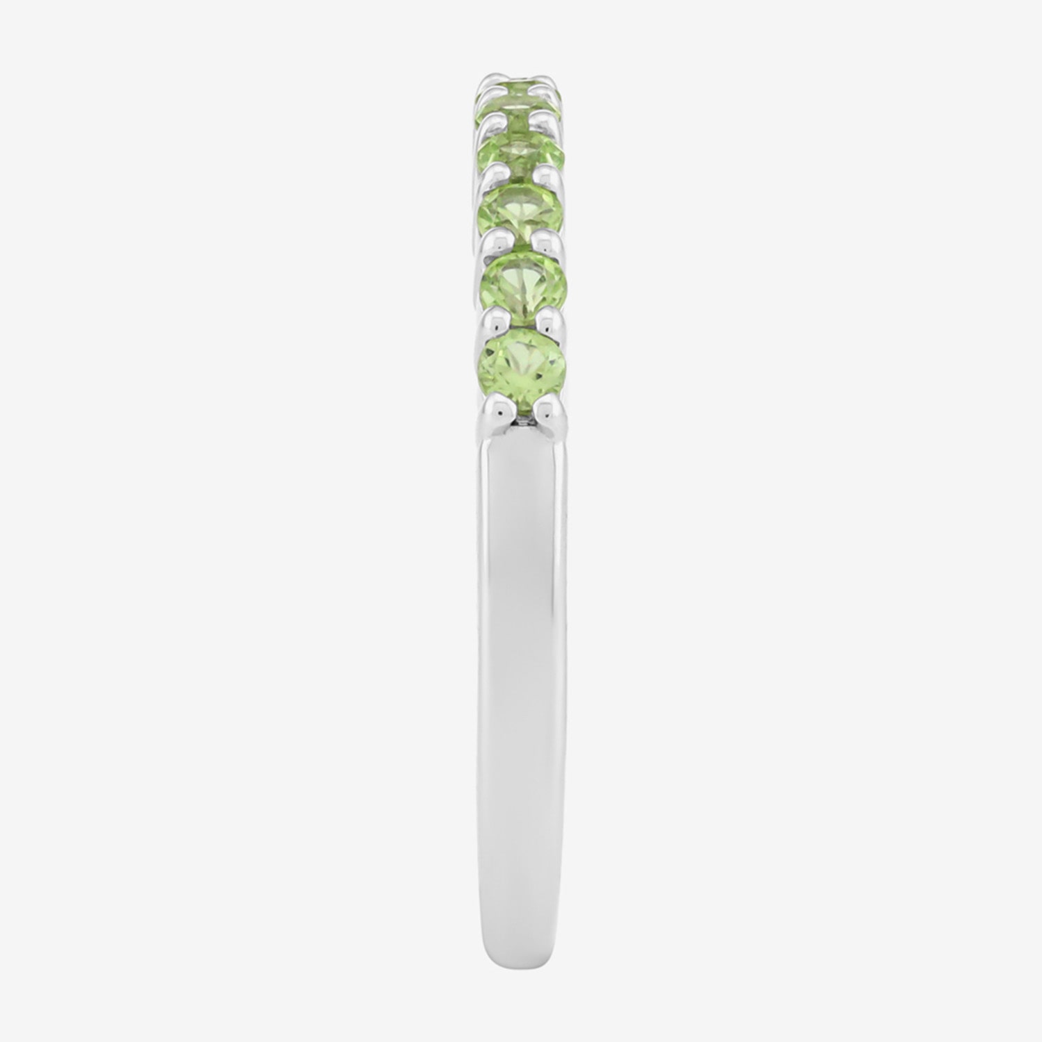 Limited Quantities! Womens 3MM Genuine Green Peridot Sterling Silver Band