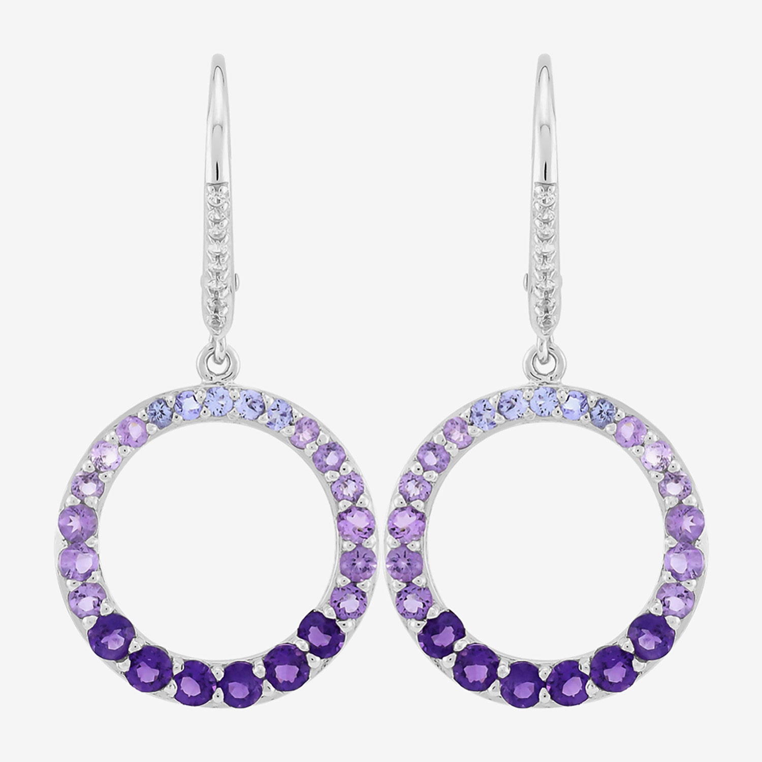 Limited Quantities! Womens Genuine Purple Amethyst Sterling Silver Drop Earrings