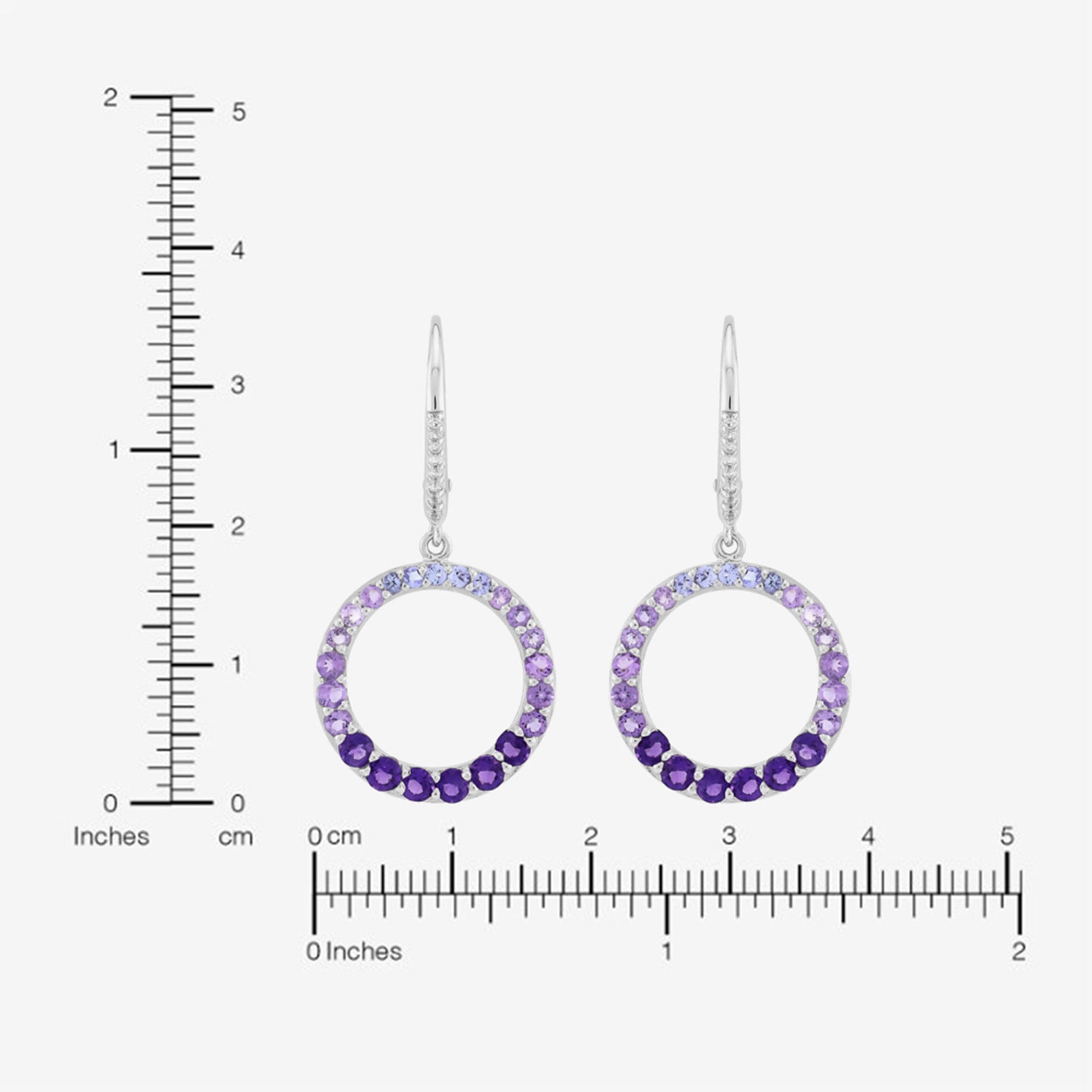 Limited Quantities! Womens Genuine Purple Amethyst Sterling Silver Drop Earrings