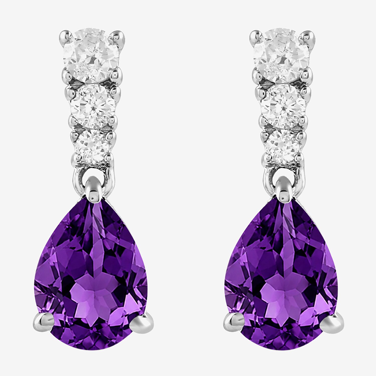 (I/I2) Womens 1/5 CTTW Gemstone Sterling Silver Pear Drop Earrings