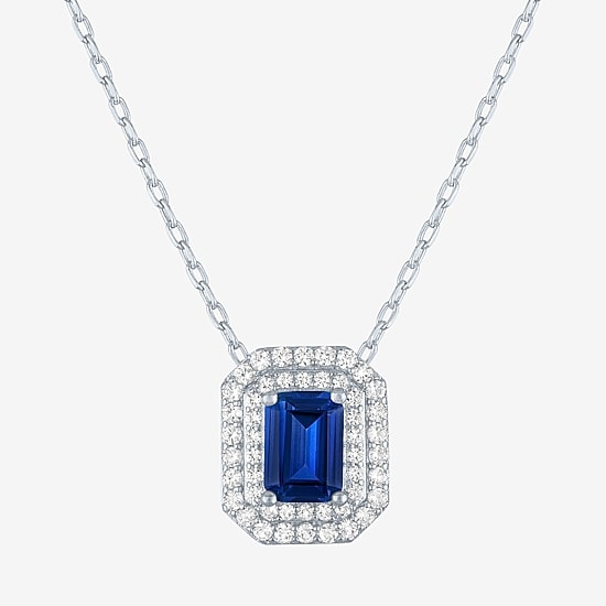 Yes, Please! Womens Lab Created Blue Sapphire Pure Silver Over Brass 2-pc. Jewelry Set