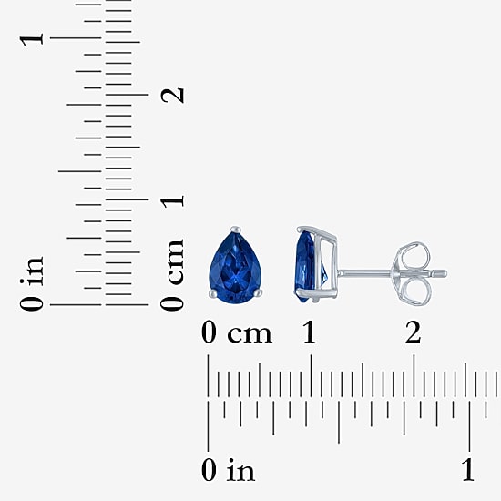 Yes, Please! Womens Lab Created Blue Sapphire Pure Silver Over Brass Pear 2-pc. Jewelry Set