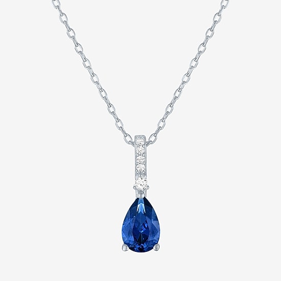 Yes, Please! Womens Lab Created Blue Sapphire Pure Silver Over Brass Pear 2-pc. Jewelry Set