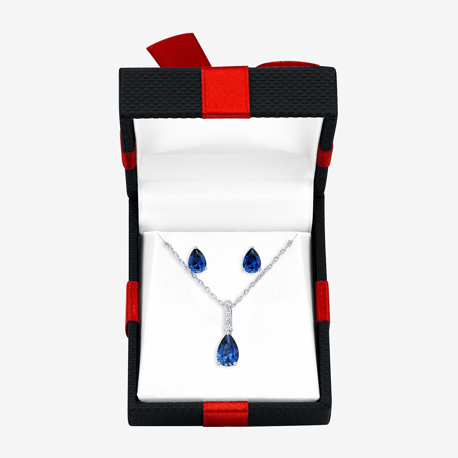 Yes, Please! Womens Lab Created Blue Sapphire Pure Silver Over Brass Pear 2-pc. Jewelry Set