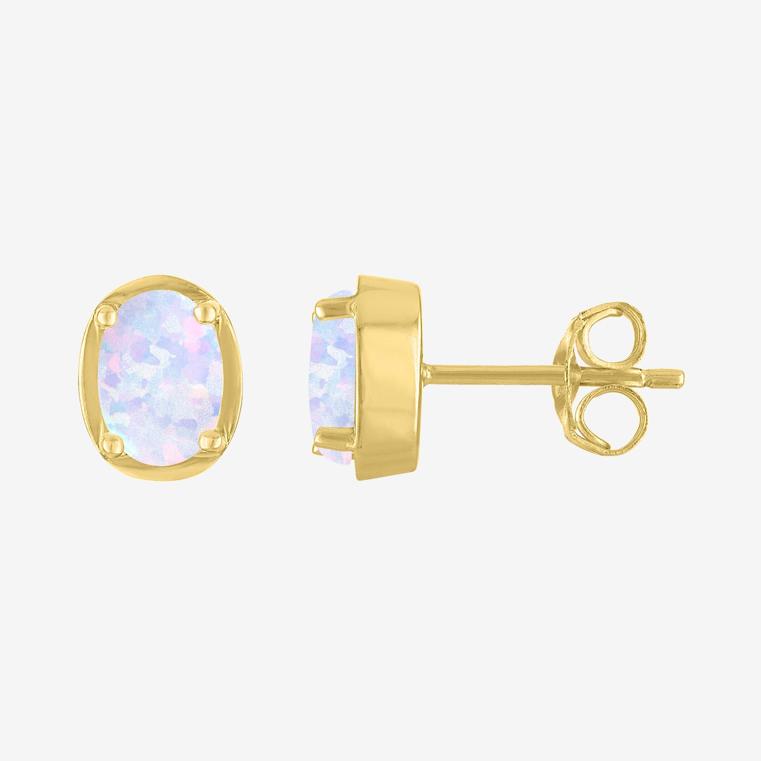 Yes, Please! Womens Lab Created White Opal 14K Gold Over Brass Oval 2-pc. Jewelry Set
