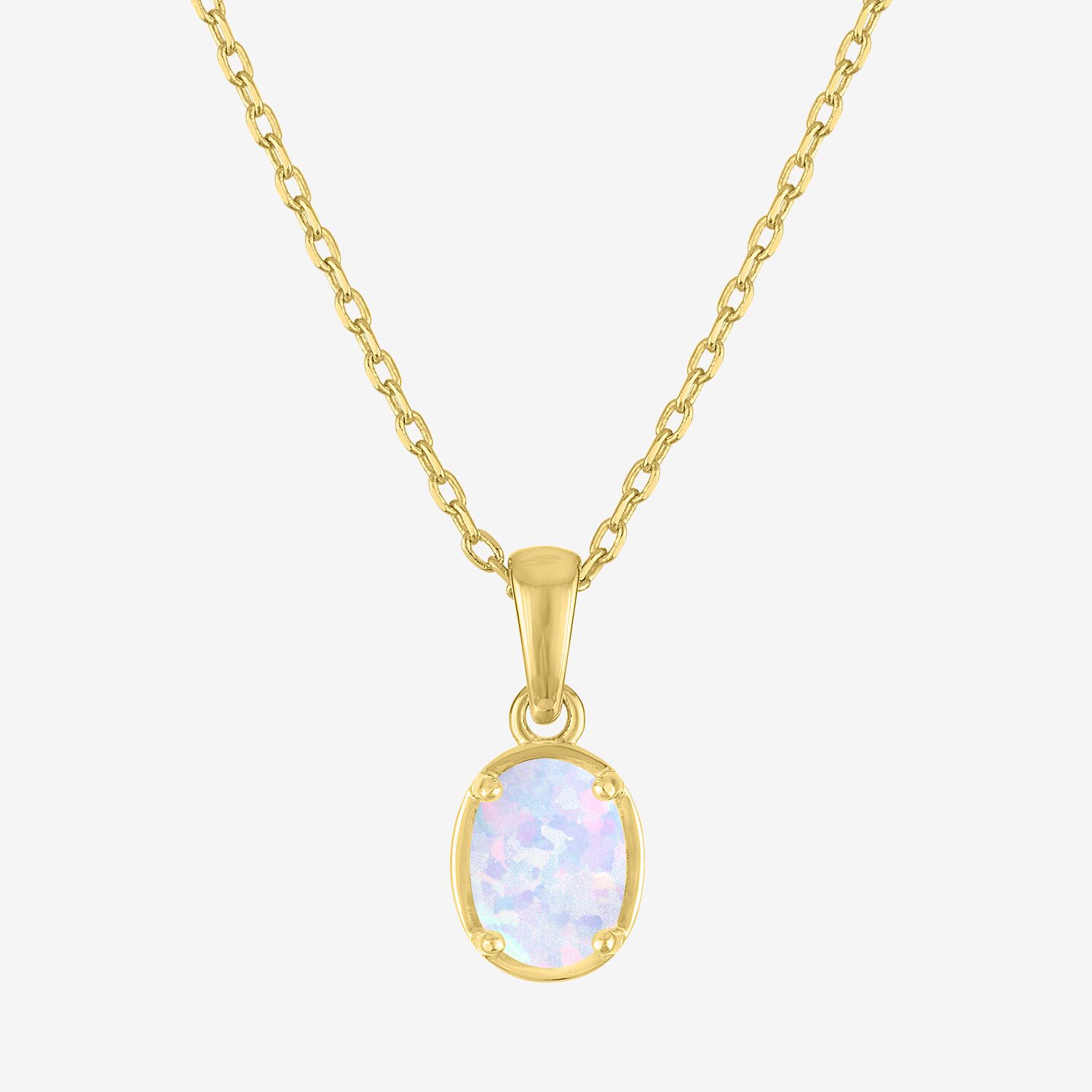 Yes, Please! Womens Lab Created White Opal 14K Gold Over Brass Oval 2-pc. Jewelry Set