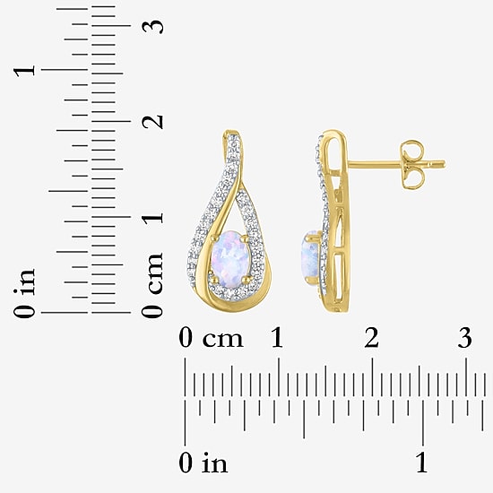 Womens Lab Created White Opal 14K Gold Over Brass 2-pc. Jewelry Set