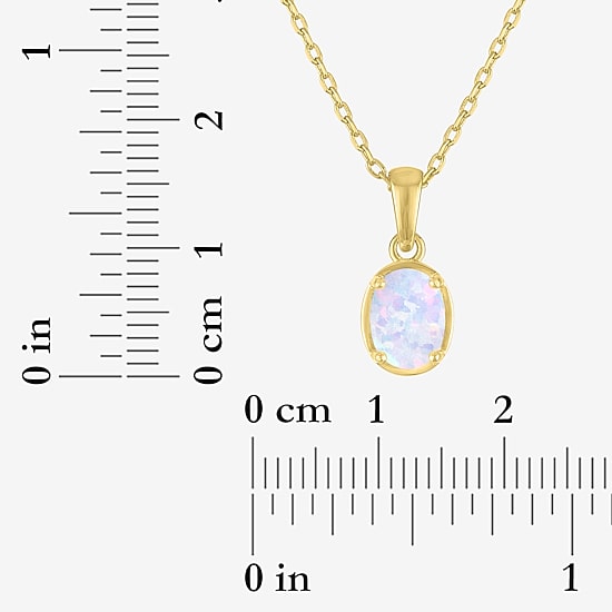 Yes, Please! Womens Lab Created White Opal 14K Gold Over Brass Oval 2-pc. Jewelry Set