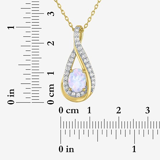 Womens Lab Created White Opal 14K Gold Over Brass 2-pc. Jewelry Set