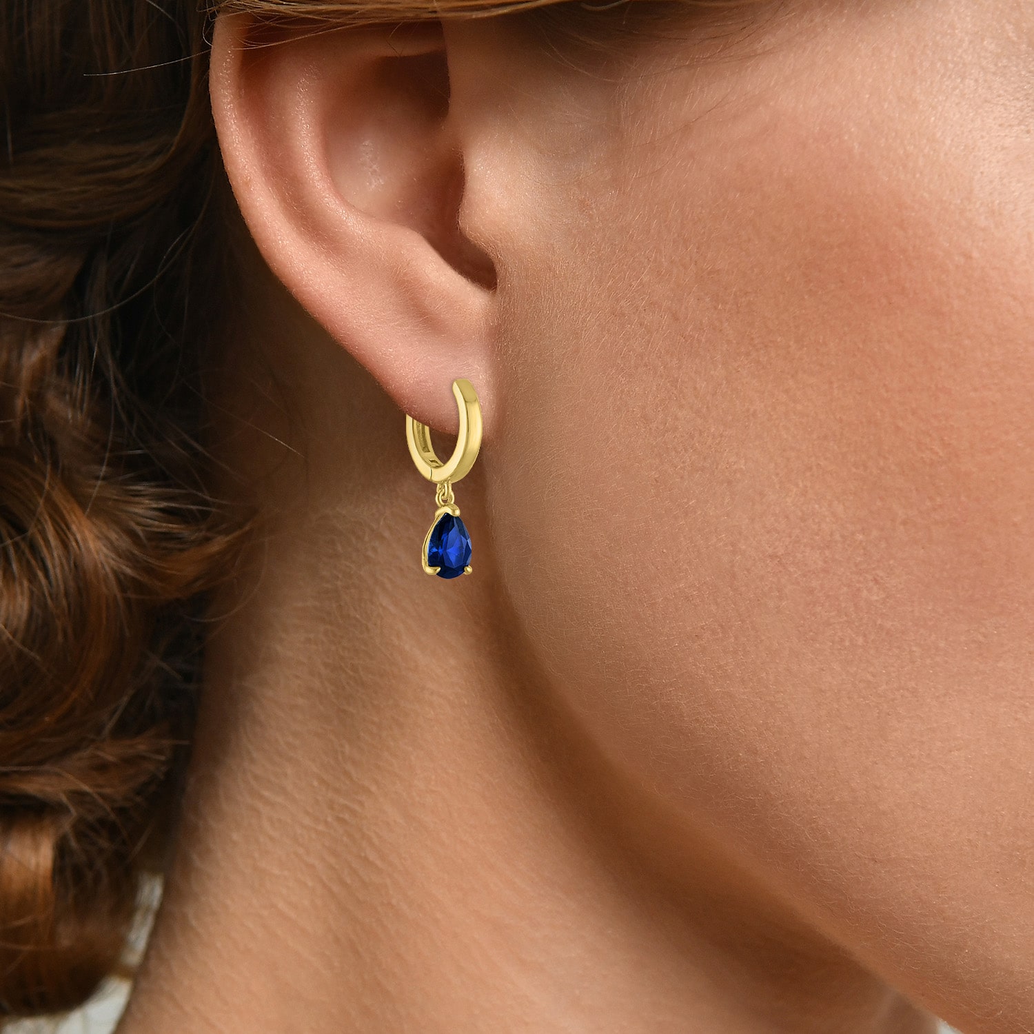 Yes, Please! Womens Lab Created Blue Sapphire 14K Gold Over Brass Pear 3-pc. Jewelry Set