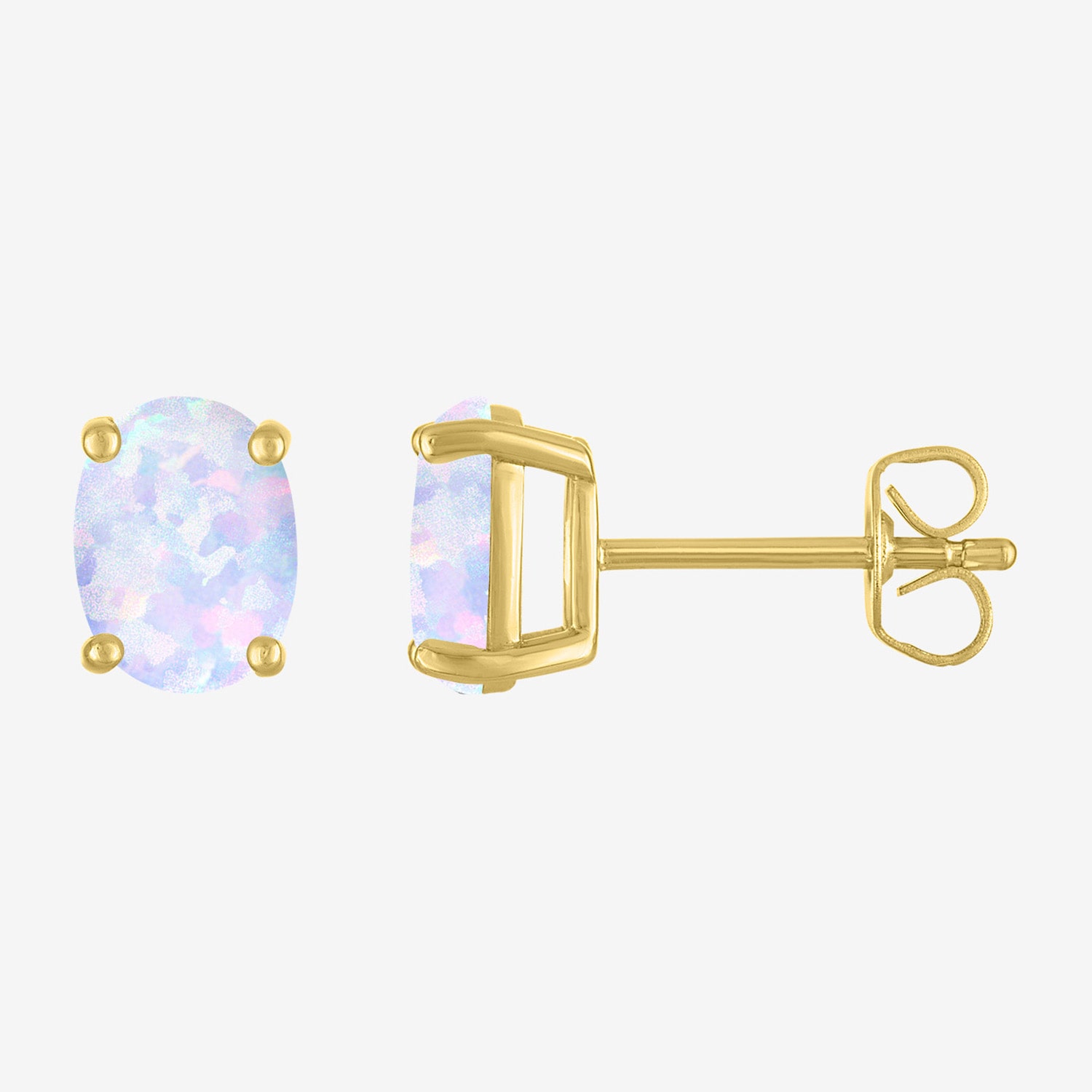 Yes, Please! Womens Lab Created White Opal 14K Gold Over Brass Oval 3-pc. Jewelry Set