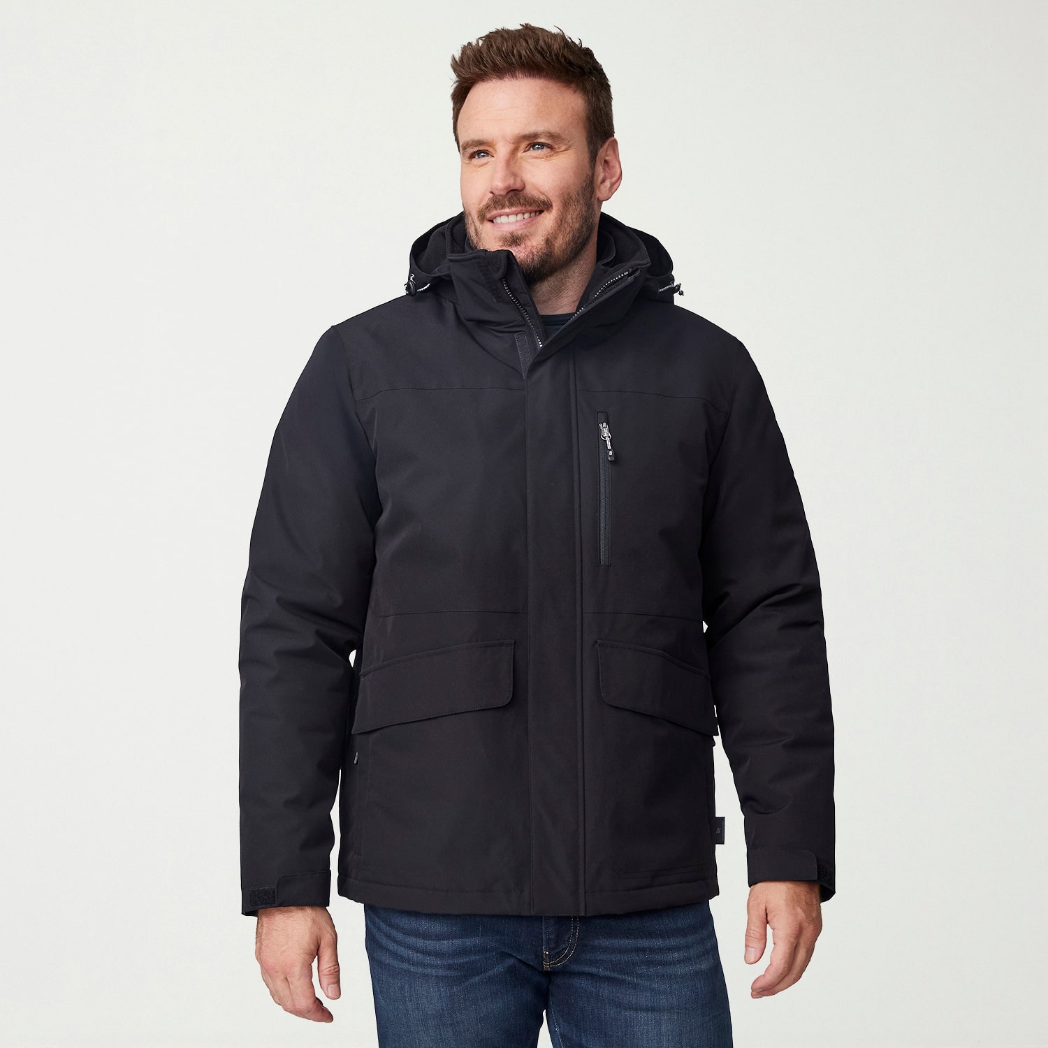 Free Country Mens Hooded Interior Pockets Lined Heavyweight System Jacket