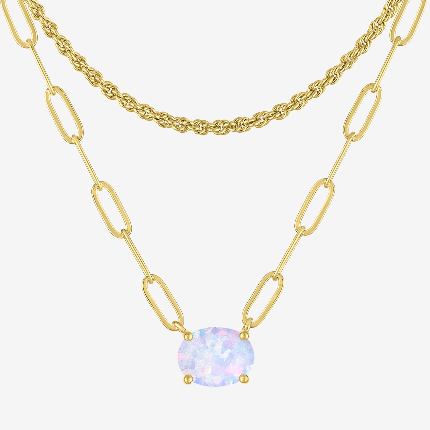 Yes, Please! Womens Lab Created White Opal 14K Gold Over Brass Oval 3-pc. Jewelry Set