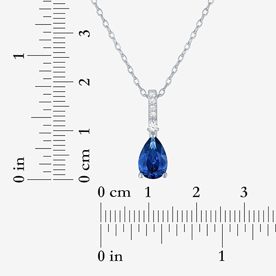 Yes, Please! Womens Lab Created Blue Sapphire Pure Silver Over Brass Pear 2-pc. Jewelry Set