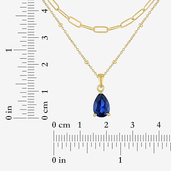 Yes, Please! Womens Lab Created Blue Sapphire 14K Gold Over Brass Pear 3-pc. Jewelry Set