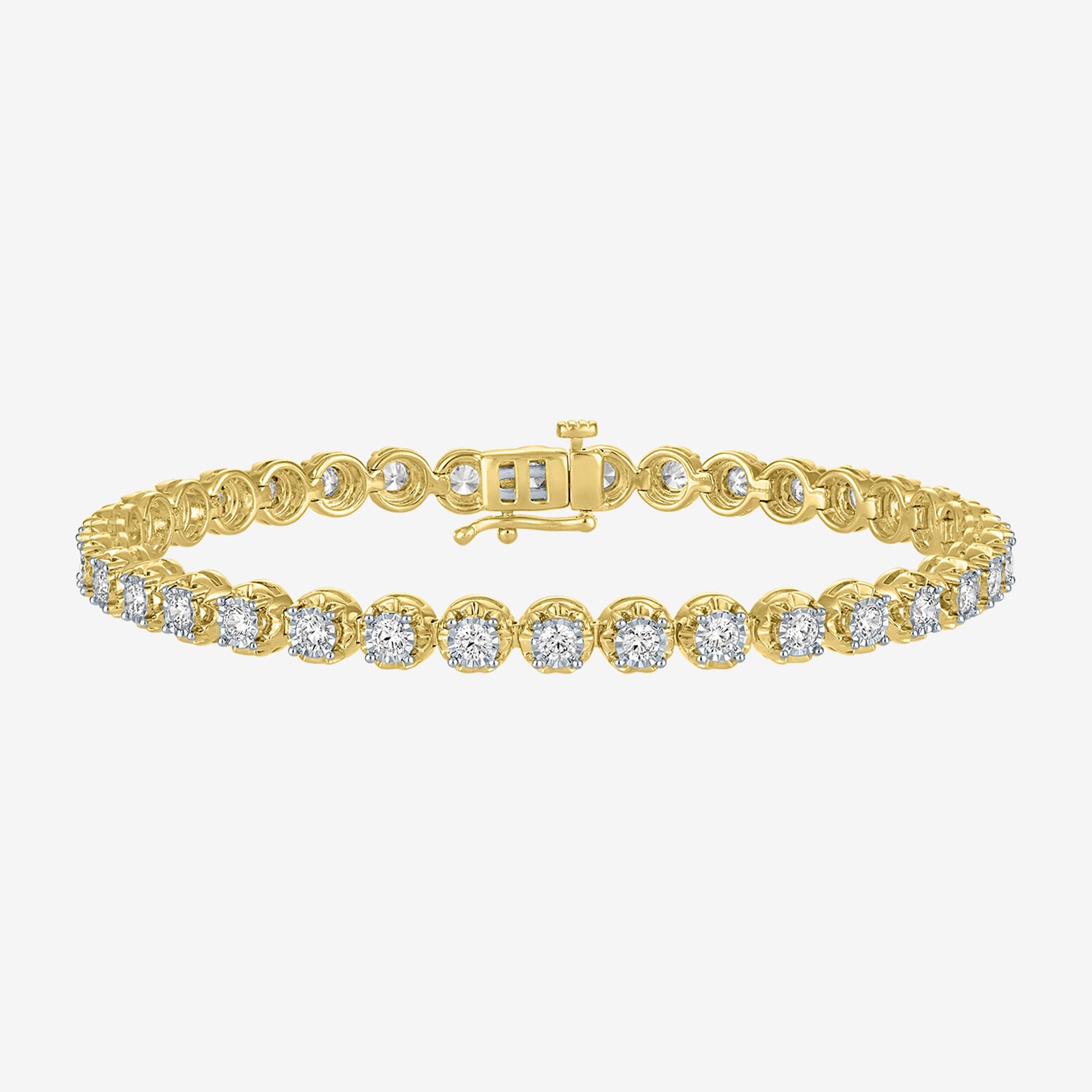 G-H / Si1-Si2) Womens 2 CT. T.W. Lab Grown White Diamond Sterling Silver Inch Tennis Bracelet