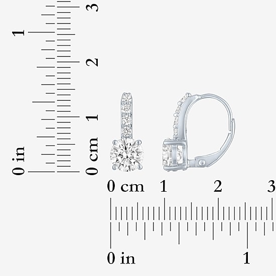 (G-H / Si2-I1) Womens 2 CT. T.W. Lab Grown White Diamond Sterling Silver 14mm Hoop Earrings