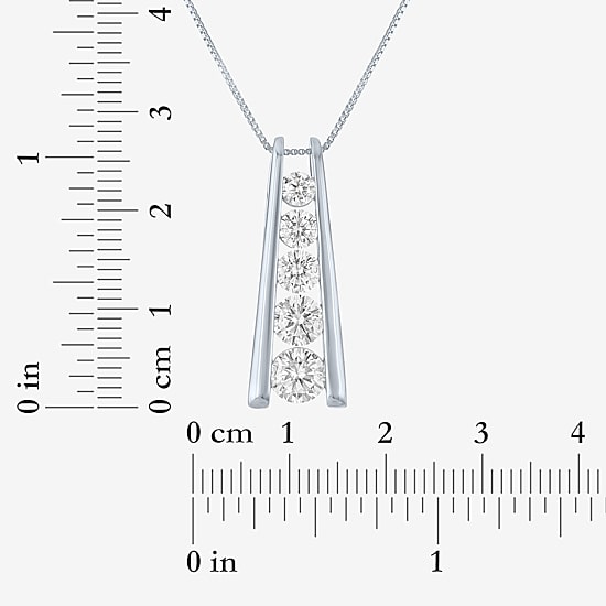 (G-H / Si2-I1) Womens 1 1/2 CT. T.W. Lab Grown White Diamond Sterling Silver Round 18 Inch Pendant Necklace