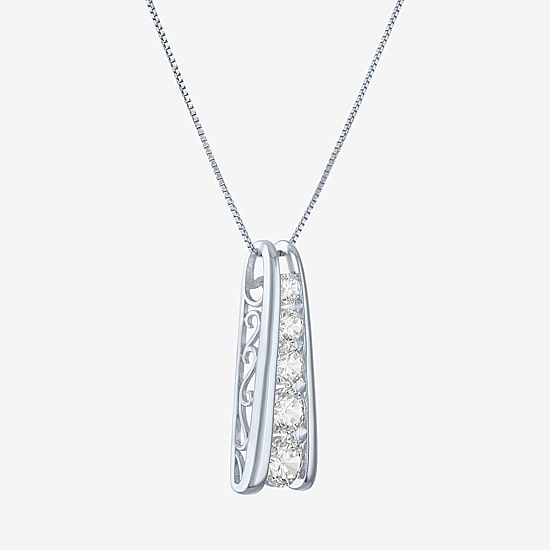 (G-H / Si2-I1) Womens 1 1/2 CT. T.W. Lab Grown White Diamond Sterling Silver Round 18 Inch Pendant Necklace