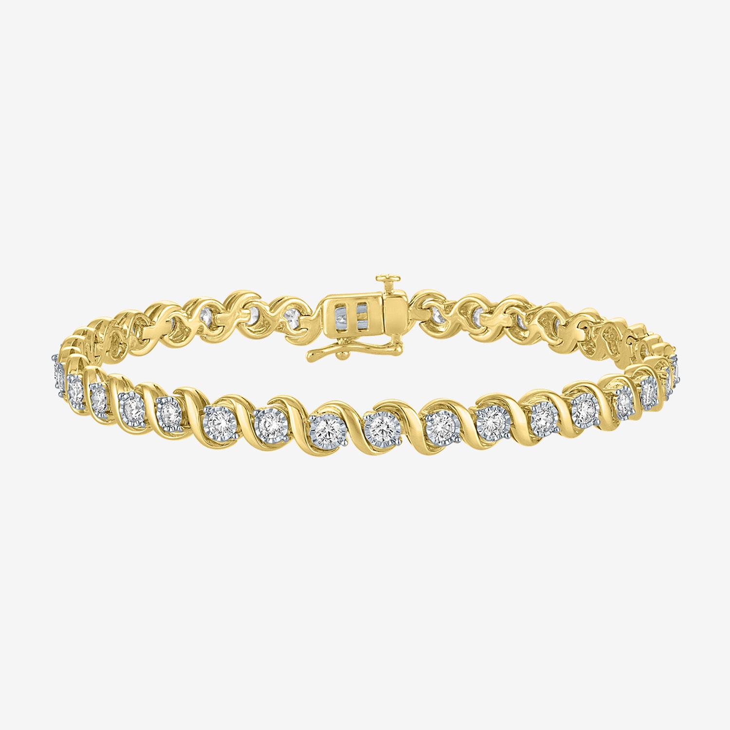 G-H / Si1-Si2) Womens 2 CT. T.W. Lab Grown White Diamond Sterling Silver Inch Tennis Bracelet