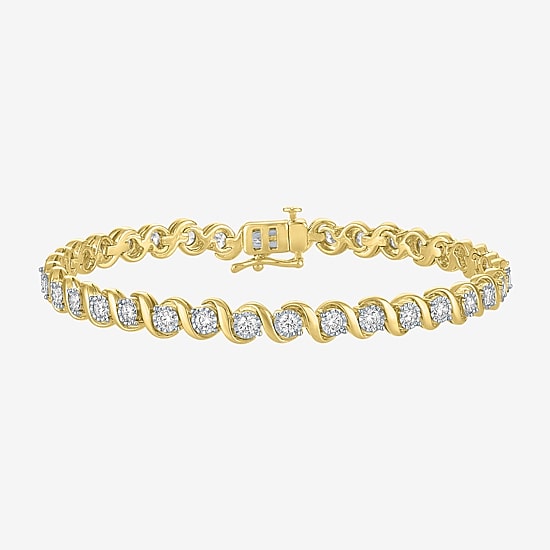 (G-H / Si1-Si2) Womens 2 CT. T.W. Lab Grown White Diamond Sterling Silver 7.5 Inch Tennis Bracelet